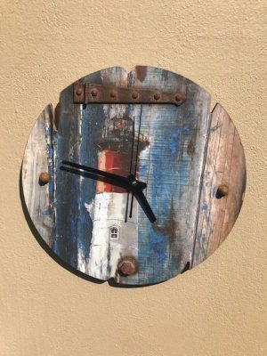 Lighthouse Wooden Effect Clock
