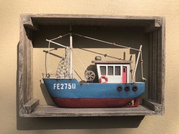 Fishing Boat LED in Wall Hanging Frame