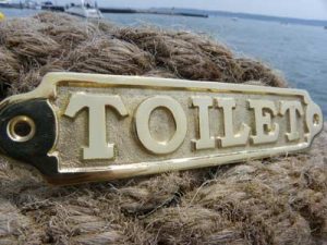 Brass Toilet Sign