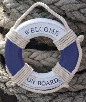 Wooden Welcome On Board Lifering