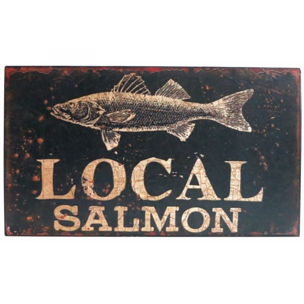 "Local Salmon" Metal Sign