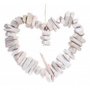 Whitewashed Beach Wooden Driftwood Style Heart