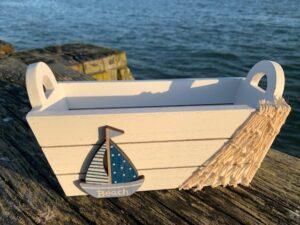 wooden open storage box in 24 cms length