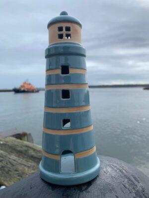 lighthouse pastel colours tea light