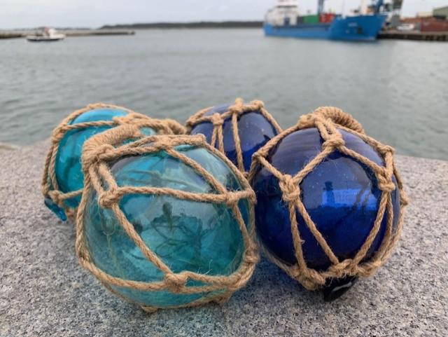 Mixed Blue Glass Fishing Floats