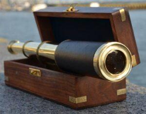 Telescope with Leather Grip in a Box