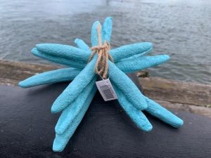 Three Large Turquoise Resin Starfish