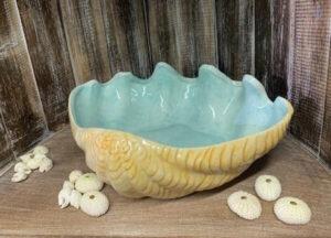Turquoise Ceramic Clam Shell